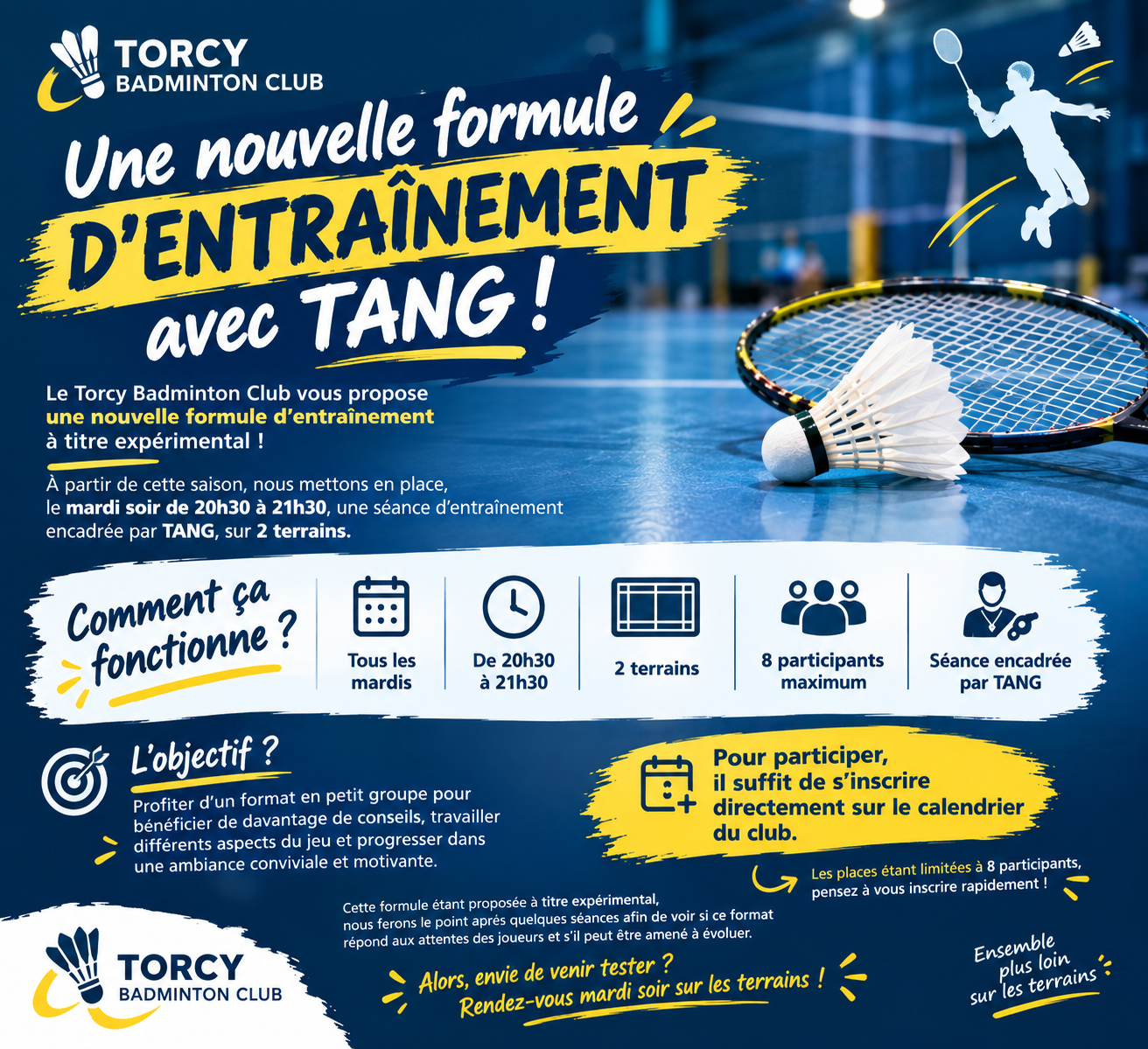 🏸 Une nouvelle formule d’entraînement avec TANG !